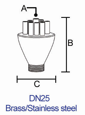1" cabeças de pulverizador de bronze da fonte de água do bocal de jato da fonte do tiro de dN25 Concertrating