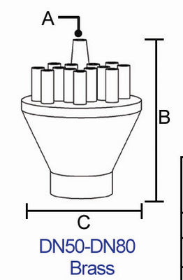 1,5" 2,5" cabeças de pulverizador de bronze da fonte de água do bocal de jato da fonte do tiro de Concertrating