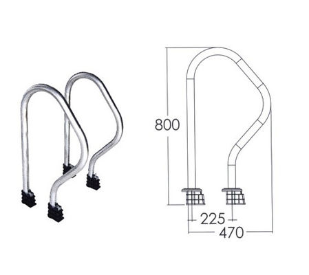 Tipo trilhos de aço inoxidável da flange da etapa da piscina de 1.0mm