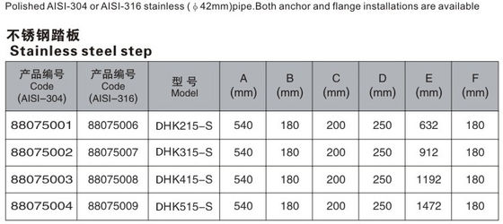4 escada de aço inoxidável da piscina de etapas 1.0mm
