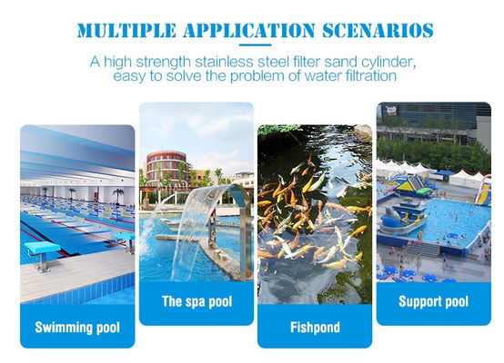 Filtros de areia horizontais de aço inoxidável da piscina 2500mm