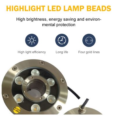 50000 horas de luzes subaquáticas da fonte de 145mm 12V 9W