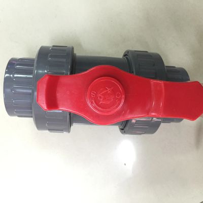 Válvula de bola preta da união do dobro do vermelho DN20 UPVC