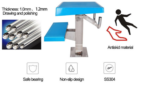 2 bloco começar de aço inoxidável da piscina de etapas 500mm