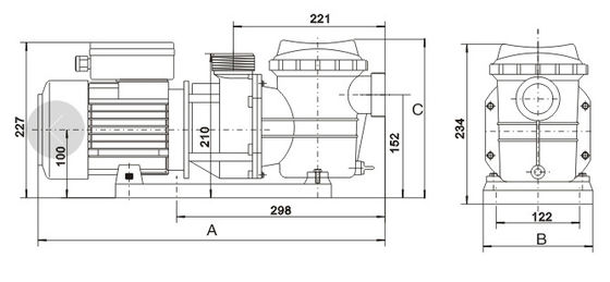 Bombas da fonte da piscina de 1,5 polegadas 220v 0.75HP