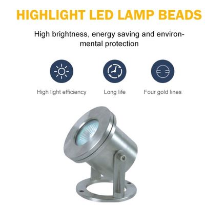 Luzes subaquáticas impermeáveis do diodo emissor de luz do RGB SS304 12V 3W