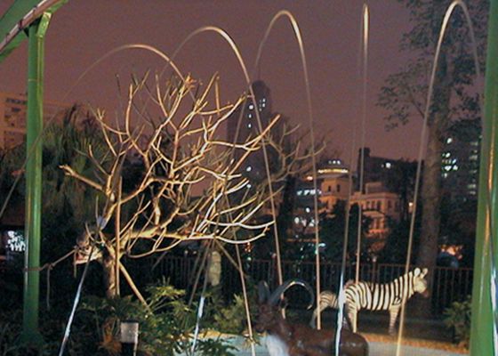 O diodo emissor de luz colorido interno de DMX ilumina jatos de salto do bocal laminar da fonte