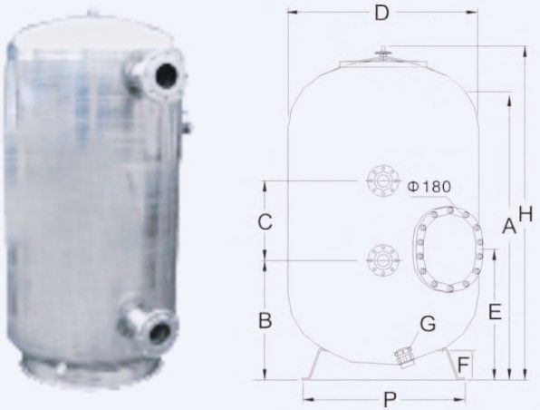 filtros de areia comerciais da piscina de 15m3/H 800mm