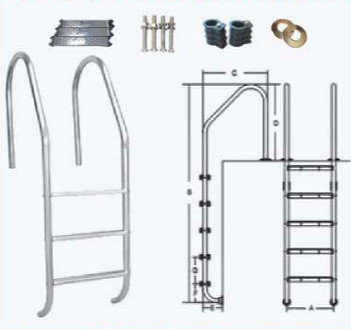 SL215 Escada de piscina de aço inoxidável
