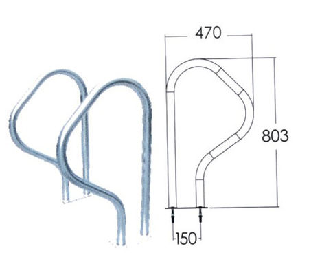 Escada de aço inoxidável da piscina 304 do anti-corrosivo 1.0mm